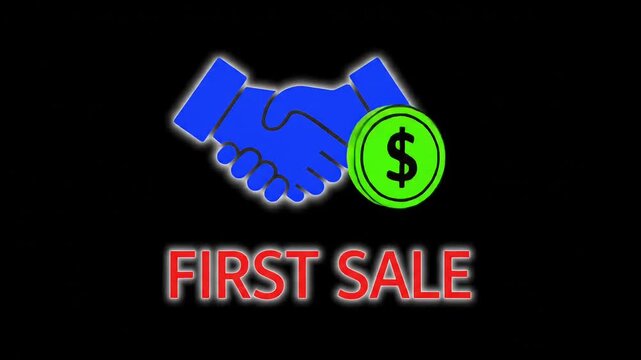 Business handshake partnership agreement success concept glowing green button