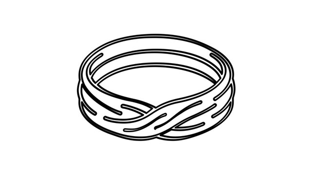 Modern simple stretchable athletic headband line illustration, high quality sport accessory vector icon for tennis fitness applications, clean minimalist scalable graphic on white background.