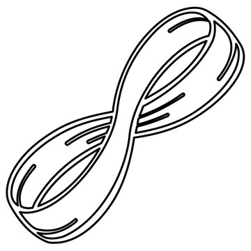 Minimalist circular stretchable athletic headband line vector icon, perfect for racket sports and tennis designs, elegant clean illustration emphasizing fitness and active lifestyle graphics.