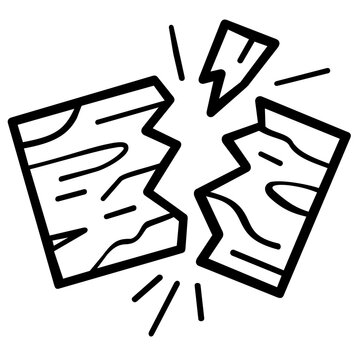 Solid wooden breaking board for martial arts practice line vector icon. Illustration for karate and taekwondo training, power demonstration equipment in a clean minimalist flat style design.