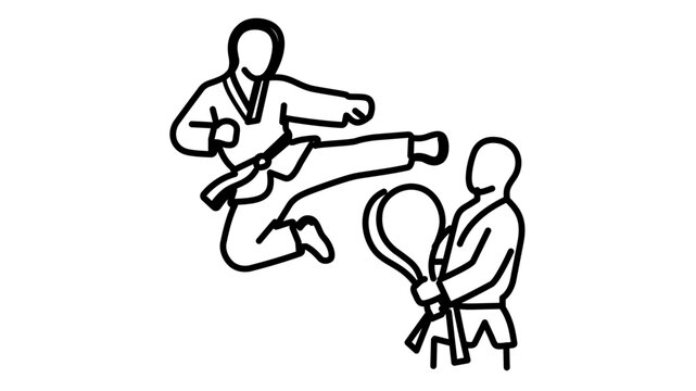 Taekwondo focus mitt target pad vector icon with editable stroke, professional martial arts training equipment illustration for kicking practice, karate, and mma workouts. Minimalist design.