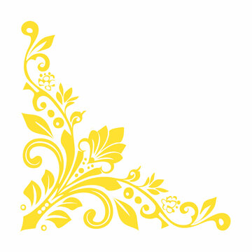 Yellow floral corner ornament