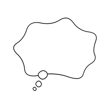 Thought bubble vector outline icon, dreaming cloud speech balloon illustration on white background