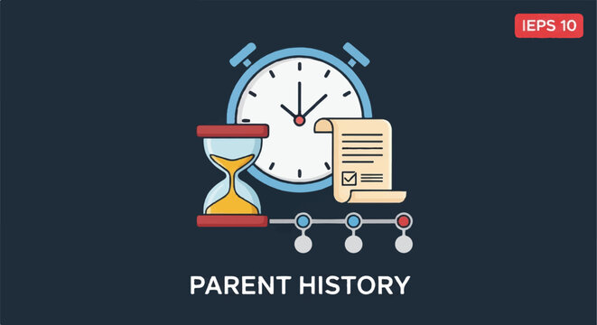 Educational Illustration of Time and History Tools for Learning.