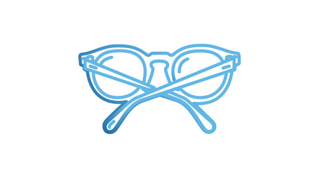Stylish folded eyeglasses with crossed temples line icon vector illustration with editable stroke. Modern optometry graphic for eyewear stores, vision health services and optical accessories.