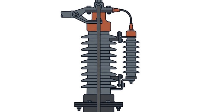 High voltage electrical insulator illustration for power transmission.