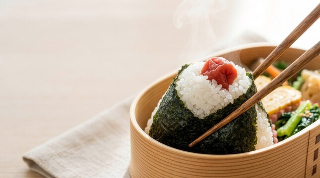 Dynamic Action: Advertising Macro of Lifting Umeboshi Onigiri