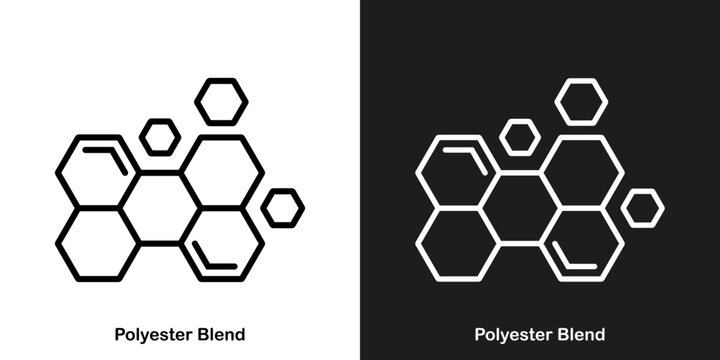 Polyester Blend. Vector editable line icon on two backgrounds.