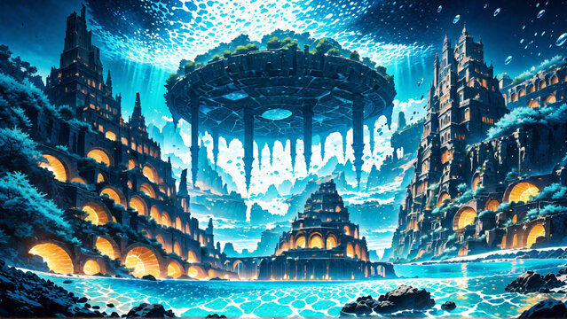 Fantasy dark boss arena with magical glowing runes, epic anime style dungeon background 4k