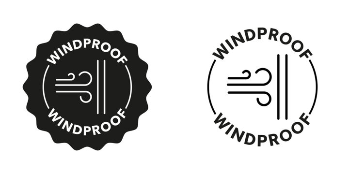 Windproof stamp for clothes feature. Editable icon.