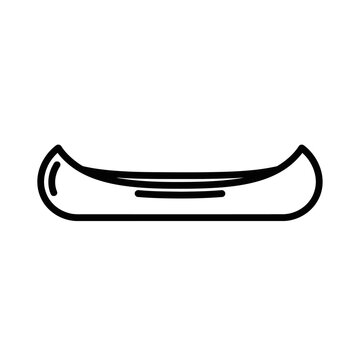 Simple black line drawing of a crescent or boat shape on white background