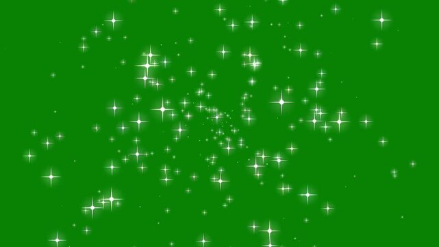 Fast shiny glitter trails, wizard magic wand dust, 2d cartoon star blink effect, playful vector sparkle doodles, bright glowing light leaks, isolated chroma key green screen video,