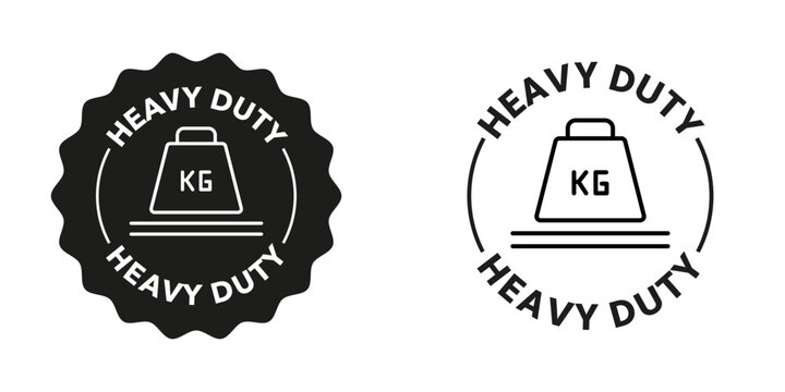 Heavy Duty stamp for material features. Editable icon.