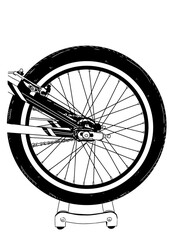 Fototapeta premium bicycle wheel isolated on white