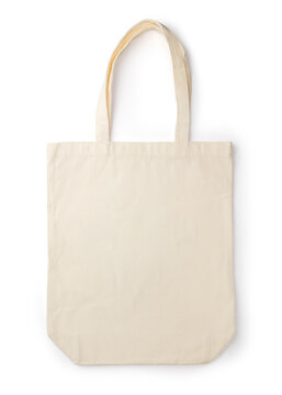 Blank Cotton Canvas Tote Bag Mockup Isolated on White Background
