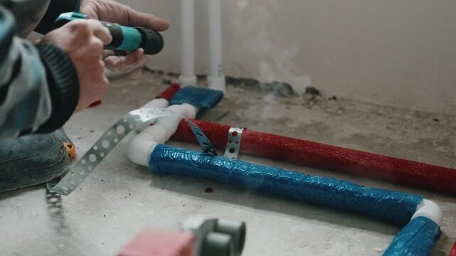 Fastening pipe clamp with powder actuated nail gun during installation