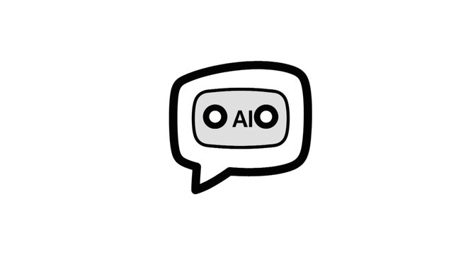 AI chatbot logo icon symbol.