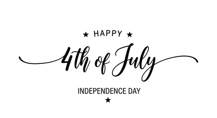 Fourth of july typography design with stars independence day celebration graphic