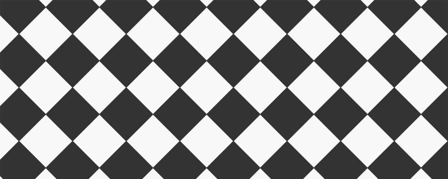 Harlequin seamless pattern. Geometric background with with black and white rhombus. Circus or masquerade ornament. Vector flat illustration.Eps10