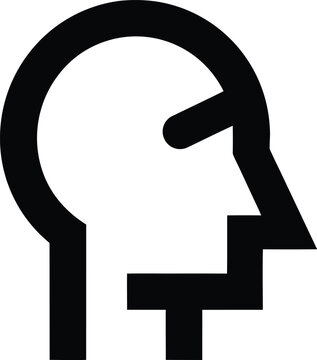 Minimalist profile icon of a human head with a goatee beard