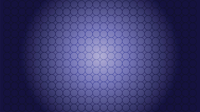 Numerous interconnected circles form a regular pattern with a luminous violet light source centrally placed