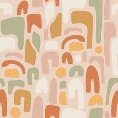 Desert Arches Decorative seamless pattern. Repeating background. Tileable wallpaper print. © MalyskaStudio