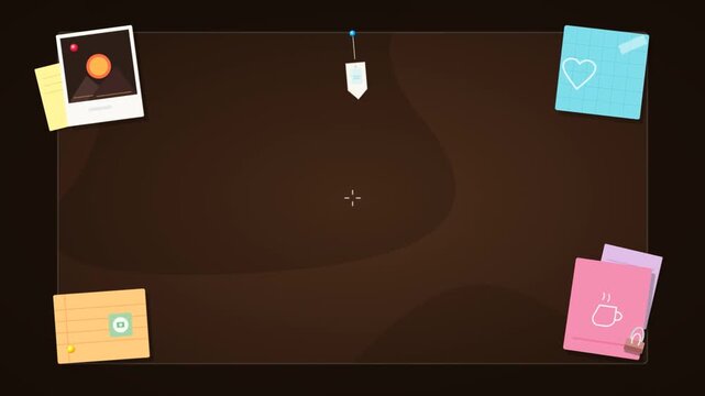 Animated Minimalist Bulletin Board Background with Stationary Notes