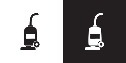 Upright Vacuum Cleaner Icon - Modern Electronic Home Appliance Symbol, Simple Housekeeping Floor Cleaning Tool Graphic, and Industrial Electric Dust Sweeper Vector © Arolicon