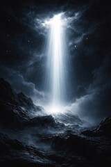 Fototapeta premium Mystical light beams from sky