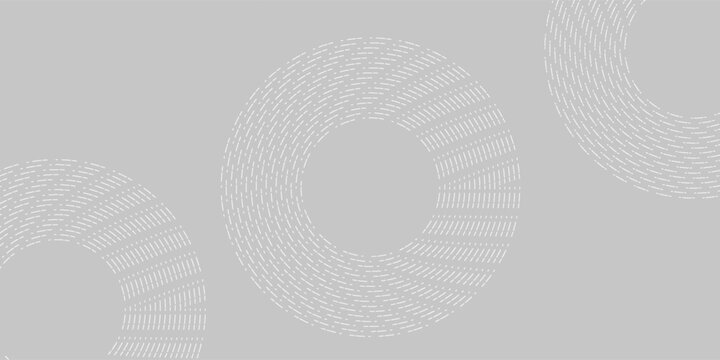 Garis geometris bercahaya putih abstrak pada latar belakang abu-abu. Pola garis lingkaran biru mengkilap modern. Konsep teknologi futuristik. Cocok untuk sampul, poster,