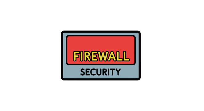 Firewall Security System Protection Concept.