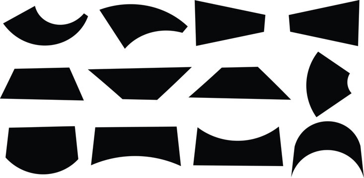 Abstract black shapes collection silhouette on a white background for design