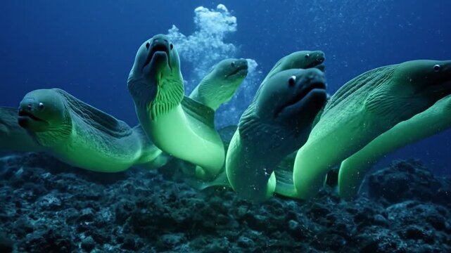 Electric Eels Generating Powerful Underwater Energy Bursts