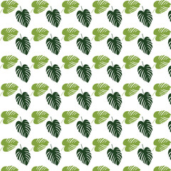 Naklejka premium Seamless pattern with green leaves