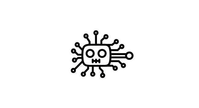 Virus malware computer threat icon symbol.