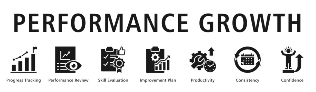 Performance Growth Web Banner  icon vector illustration concept