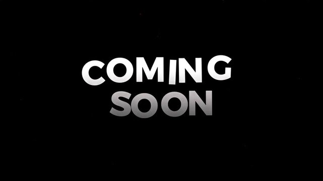 Generate excitement and build anticipation with a sleek 'Coming Soon' message on a dark, impactful background, perfect for digital promotions and teasers