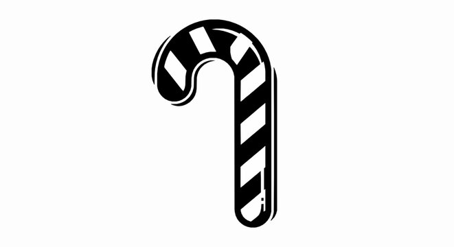 Black and white candy cane icon