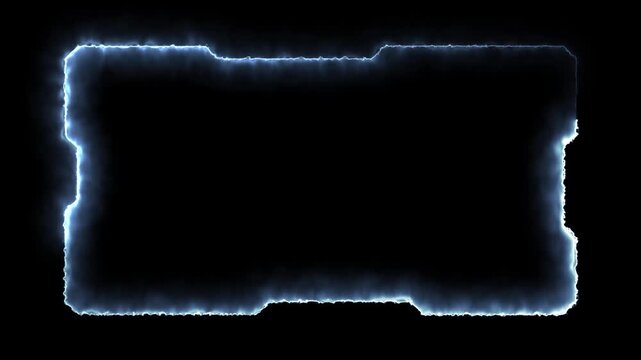 Glowing neon technological blue color HUD template callous animation. Neon blue motion graphics of hood callous icon on black background.