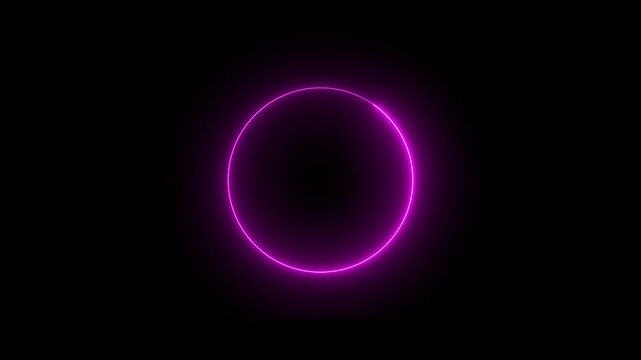 purple neon ring against isolated dark background.
