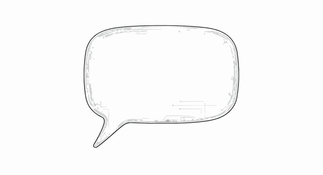 Speech bubble with digital circuit pattern