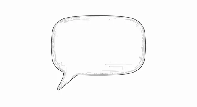 Speech bubble with digital circuit pattern