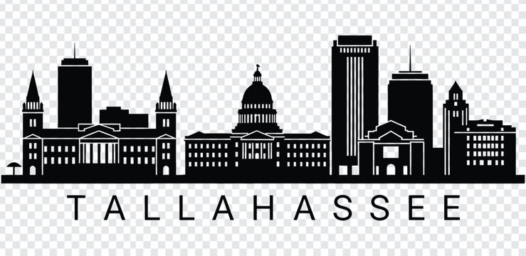 Tallahassee florida city skyline silhouette, vector illustration