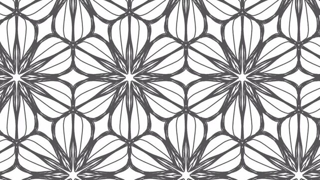 Abstract Geometric Floral Motion Minimal White