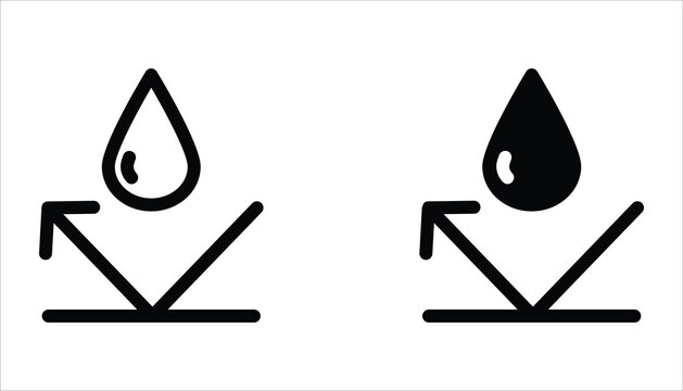 Waterproof icon set. Water resistant symbol. Water protection, liquid proof protection for web design, app and UI. Isolated on white background.