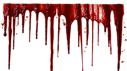 Red viscous liquid dripping down, blood texture