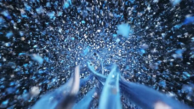 Data Fragmentation Visualized as Scattered Elements Coalescing
