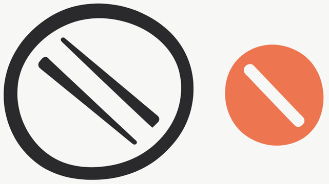Prohibition sign icons featuring black and red circles with diagonal slash for forbidden access