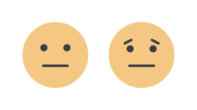 Yellow emoji face icons showing neutral and sad expressions for mood and emotion tracking