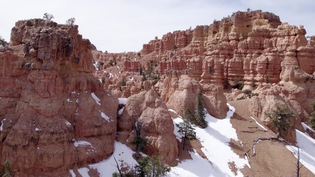 Drone Shot of Dixie National Forest Hills with Snow
